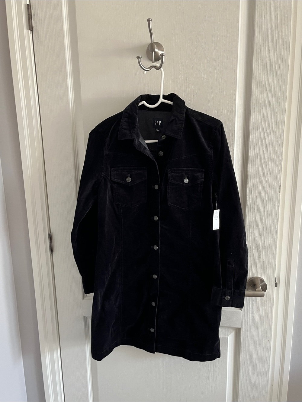 NWT GAP Black velvet dress- Denim looking style.  Super cute!